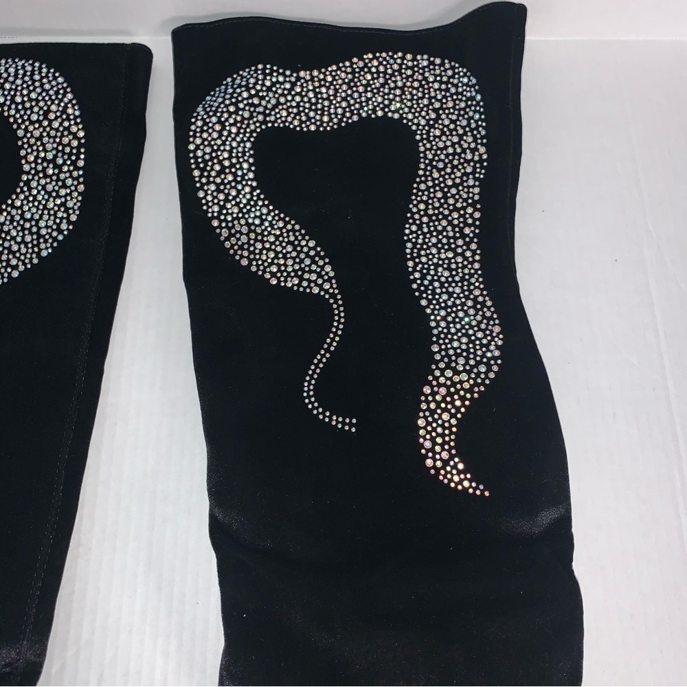Cape Robbin Black Velvet Tall Boots NIB - Picture 2 of 8